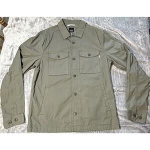Vuori Men’s Large Ripstop Rise Shine V527 Button Up Shirt Jacket Olive Green